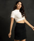 Black Straight Denim Skirt